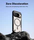 Google Pixel 10 Pro / 10 Case | Fusion-X Magnetic - Matte black protective case with magnetic ring on a rock.