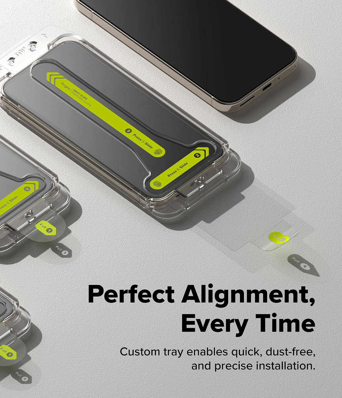 [Bundle] Google Pixel 10 Pro Case | Onyx - Google Pixel 10 Pro Case | Onyx - Tempered glass screen protector with an easy-install alignment tray and smartphone.