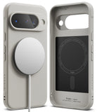 Google Pixel 10 Case | Onyx Magnetic - Beige phone case showing exterior with magnetic charger and interior view.