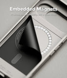Google Pixel 10 Case | Onyx Magnetic - Interior of a phone case showing a circular magnetic ring under a peeling layer.