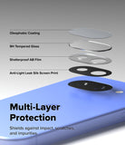 [Bundle] Google Pixel 10a Case | Fusion Magnetic - Google Pixel 10a Case | Fusion Magnetic - Exploded view of four-layer camera lens protector above a blue phone.