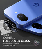 [Bundle] Google Pixel 10a Case | Fusion - Blue Google Pixel 10a phone with a Ringke camera glass protector on a dark surface.