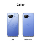 Google Pixel 10a Case | Fusion - Comparison of clear and matte clear phone cases on blue Google Pixel 10a devices.