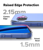 Google Pixel 10a Case | Fusion - Clear phone case showing 2.15mm camera edge and 1.5mm screen bezel protection.