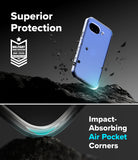 Google Pixel 10a Case | Fusion Matte - A phone case floating above rocky terrain with military-grade protection and air-pocket corners.