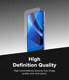 [Bundle] Google Pixel 10a Case | Onyx - Google Pixel 10a Case | Onyx - A clear screen protector hovering above a blue smartphone against a gray and black background.