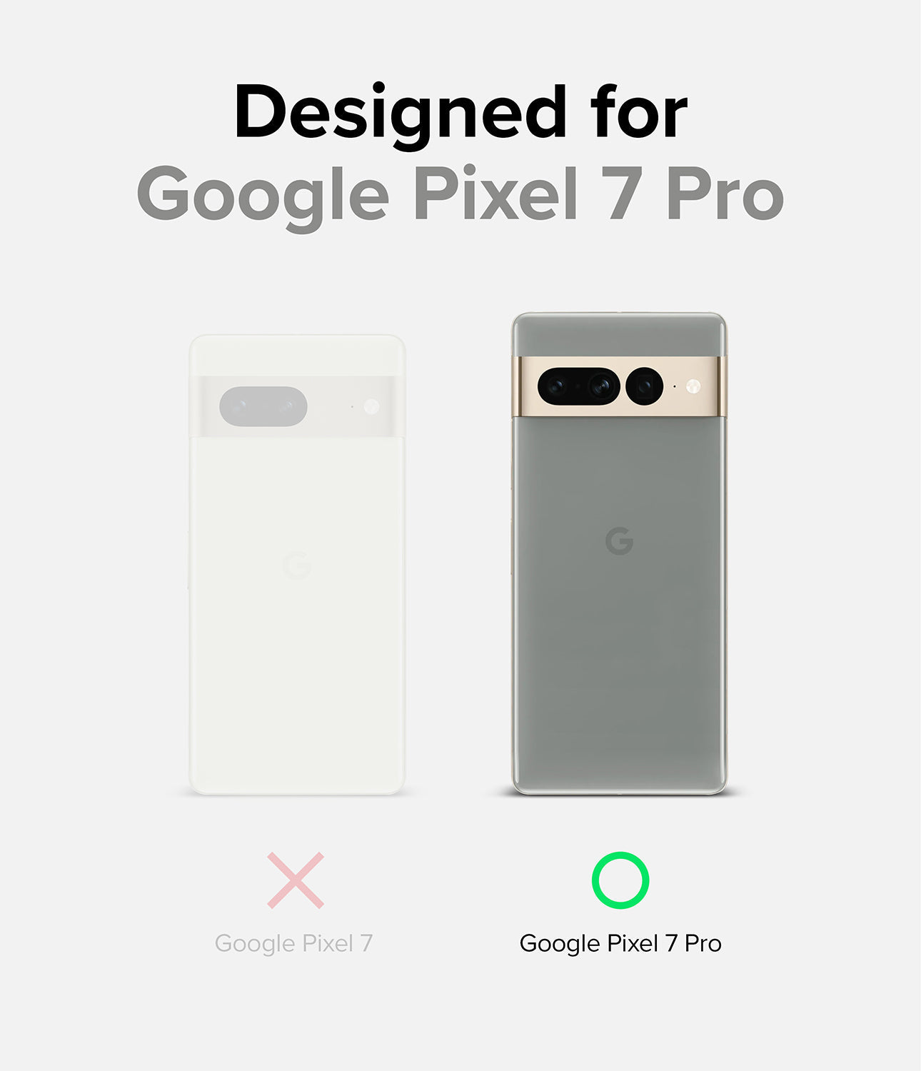 Google Pixel 7 Pro Case | Fusion Matte - Comparison showing Pixel 7 Pro is compatible while Pixel 7 is not.