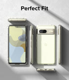 Google Pixel 7 Case | Fusion Matte - Multiple angles of a clear phone case on a Google Pixel 7 against a gray background.
