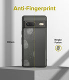 Google Pixel 7 Case | Fusion Matte - Comparison showing a fingerprint-covered phone case versus a clean Ringke Fusion case.