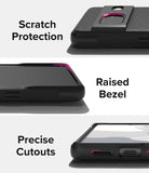 Google Pixel 7 Case | Onyx - Three close-up views showing scratch protection, raised screen bezels, and precise port cutouts.