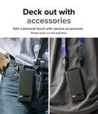 Google Pixel 7 Case | Onyx - Two people wearing dark green phone cases on lanyards attached to their clothing.