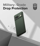 Google Pixel 7 Case | Onyx - Dark green phone case with textured back and military-grade drop protection badge.