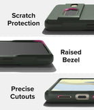 Google Pixel 7 Case | Onyx - Three close-up views highlighting scratch protection, raised bezels, and precise port cutouts.
