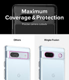 Google Pixel 7a Case | Fusion Matte - Comparison showing Ringke Fusion case providing precise camera protection.