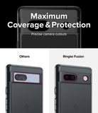 Google Pixel 7a Case | Fusion Matte - Comparison showing Ringke Fusion case with precise camera cutouts versus others.