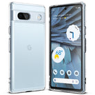 Google Pixel 7a Case | Fusion Matte - Front and back view of a Google Pixel 7a in a clear, matte protective case.