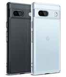 Google Pixel 7a Case | Fusion Matte - Two matte-finish protective phone cases in black and clear, shown from the back.