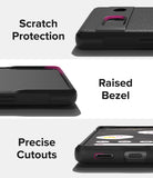 Google Pixel 7a Case | Onyx - Close-up views showing scratch protection, raised screen bezels, and precise port cutouts.
