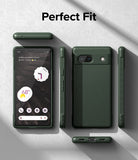 Google Pixel 7a Case | Onyx - Multiple views of a dark green phone case showing front, back, and side profiles.