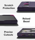 Google Pixel 7a Case | Onyx - Three close-up views highlighting scratch protection, raised screen bezels, and precise cutouts.