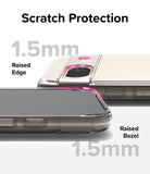 Google Pixel 8a Case | Fusion - Close-up of phone case showing 1.5mm raised edges and bezels for scratch protection.