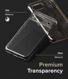 Google Pixel 8a Case | Fusion - Comparison of a yellowed, scratched old phone case and a clear, new premium case.