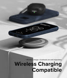 Google Pixel 8a Case | Onyx - Onyx phone case on a Google Pixel 8a hovering above a wireless charging pad.