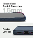 Google Pixel 8a Case | Onyx - Close-up of phone case showing 1.5mm raised bezel for screen protection and precise port cutouts.