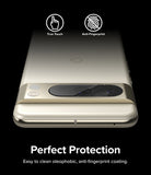Google Pixel 8 Pro | Camera Protector Glass [3 Pack] - Google Pixel 8 Pro | Camera Protector Glass - Close-up of a phone camera with a protective glass overlay and icons.