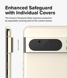 Google Pixel 8 Pro | Camera Protector Glass [3 Pack] - Google Pixel 8 Pro Camera Protector Glass - Side view of a phone showing individual glass covers for camera lenses.