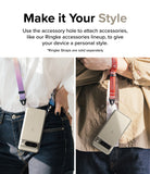 Google Pixel 8 Pro Case | Fusion - Two people wearing phones in clear cases around their necks using colorful lanyards.