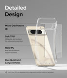 Google Pixel 8 Pro Case | Fusion - Clear phone case features, highlighting micro-dot pattern, TPU, PC, and lanyard holes.