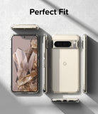 Google Pixel 8 Pro Case | Fusion Matte - Multiple views of a clear phone case on a Pixel 8 Pro against a gray background.