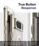 Google Pixel 8 Pro Case | Fusion Magnetic Matte - Close-up of phone case buttons showing precise cutouts for tactile feel.