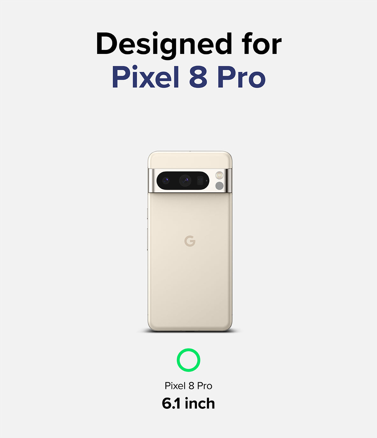 Google Pixel 8 Pro Case | Fusion Magnetic Matte - Cream-colored Pixel 8 Pro phone with a camera bar against a light background.