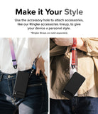 Google Pixel 8 Pro Case | Onyx - Two people wearing black phone cases on colorful lanyards attached to accessory holes.
