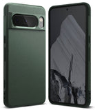 Google Pixel 8 Pro Case | Onyx - Dark green textured phone case shown from back and front angles on a white background.