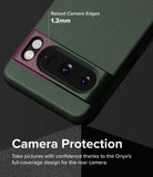 Google Pixel 8 Pro Case | Onyx - Dark green phone case highlighting 1.2mm raised edges around the camera bar for protection.