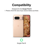 Google Pixel 8 | Camera Protector Glass [3 Pack] - Compatibility graphic showing a rose gold Google Pixel 8 smartphone.