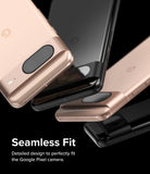 Google Pixel 8 | Camera Protector Glass [3 Pack] - Google Pixel 8 | Camera Protector Glass - Rose gold and black Pixel phones showing the seamless camera lens protector.