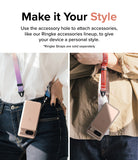 Google Pixel 8 Case | Fusion - Two people wearing phones in clear cases attached to colorful lanyards around their necks.