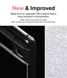 Google Pixel 8 Case | Fusion - Clear phone case corner detail next to a pile of raw, transparent TPU plastic pellets.