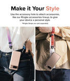 Google Pixel 8 Case | Fusion Matte - Two people wearing Pixel 8 phones in cases with colorful wrist and neck straps.