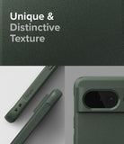 Google Pixel 8 Case | Onyx - Dark green textured phone case showing side button details and the camera bar cutout.
