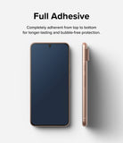 Google Pixel 8 Screen Protector | Glass - Front and side views of a rose gold phone with a full-adhesive screen protector.