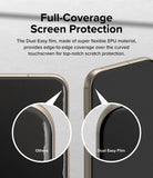 Google Pixel 8a Screen Protector | Dual Easy Film - Comparison showing superior edge-to-edge fit versus a standard film.