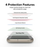 Google Pixel 8a Screen Protector | Dual Easy Film - Exploded view showing four layers of screen protector protection.