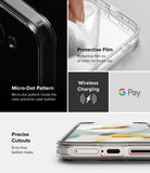 Google Pixel 9a Case | Fusion - Clear case features, micro-dot pattern, protective film, wireless charging, and precise cutouts.