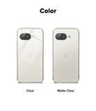 Google Pixel 9a Case | Fusion Matte - Comparison of a clear glossy phone case and a matte clear phone case.