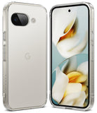 Google Pixel 9a Case | Fusion Matte - Front and back view of a clear matte phone case on a Google Pixel 9a.